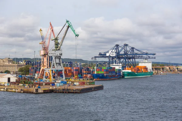 Container terminal in Gdynia, industrial area, Poland. — Stock Photo, Image