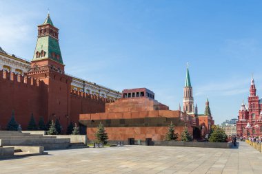 Görünümü Moskova Kremlin ve Kızıl Meydan, Rusya üzerinde Lenins Türbesi.