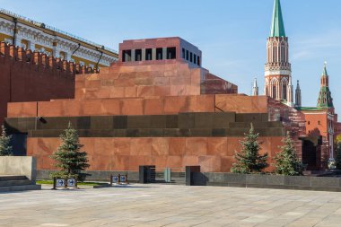 Görünümü Moskova Kremlin ve Kızıl Meydan, Rusya üzerinde Lenins Türbesi.