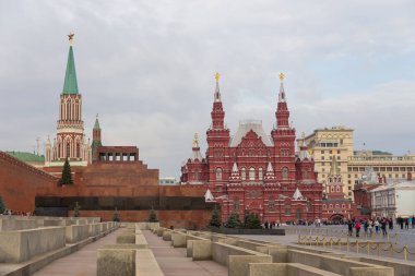 Moskova Kremlin, devlet tarihi Müzesi ve Lenins Türbesi kırmızı kare, Rusya Federasyonu.