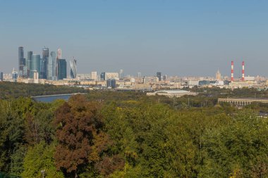 Görünüm gökdelenlerin Moskova Uluslararası İş Merkezi, Rusya Federasyonu.
