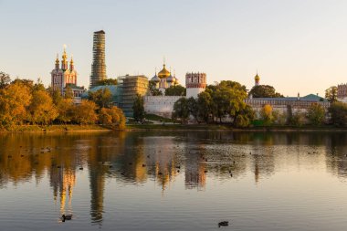 Panoramik Novodevichy manastır, Rusya Federasyonu.