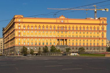 Lubyanka, FSB, Moskova, Rusya Genel Müdürlük binasının görünümü.
