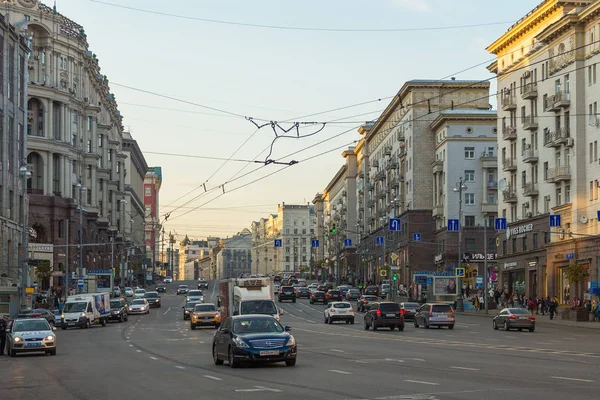 View of the buildings at Tverskaya street, Moscow, Russia. — Stock Photo, Image