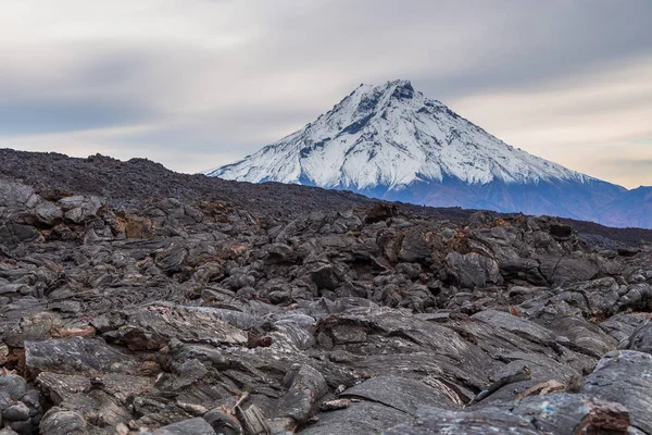 Monte Bolshaya Udina, maciço vulcânico, um dos complexos vulcânicos no Kamchatka, Rússia . — Fotografia de Stock