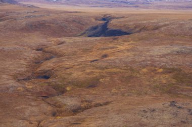 Sonbahar renklerinde peyzaj. Peninsula Kamchatka, Rusya Federasyonu.