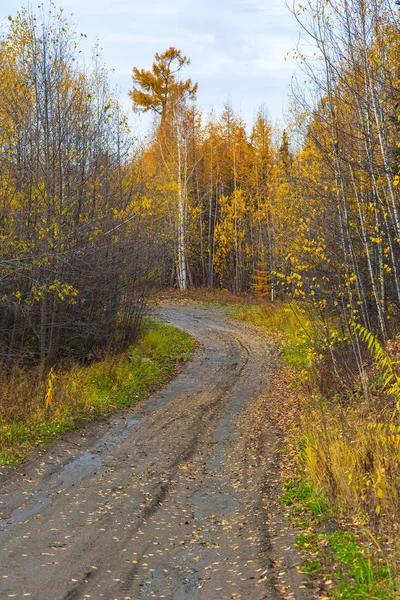 Namnlös, grus väg på halvön Kamtjatka, Ryssland. — Stockfoto