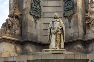 Columbus Anıtı Kaidesi, Barselona, Katalonya, İspanya.