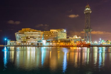 Teleferic del Port , çelik kafes kulesi, Barselona, İspanya
