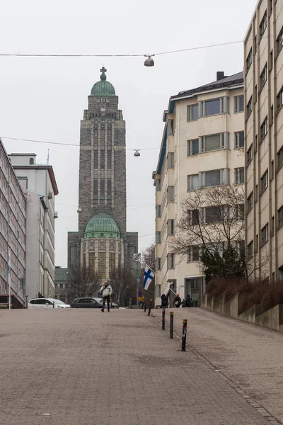 A KALLIO templom megtekintése, Helsinki, Finnország. — Stock Fotó