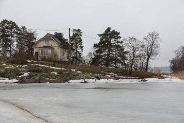 Seurasaari adasındaki ahşap evler, Helsinki, Finlandiya.
