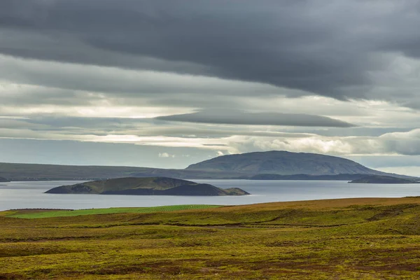 Vista Thingvallavatn Maior Lago Natural Islândia Parque Nacional Thingvellir Islândia — Fotografia de Stock