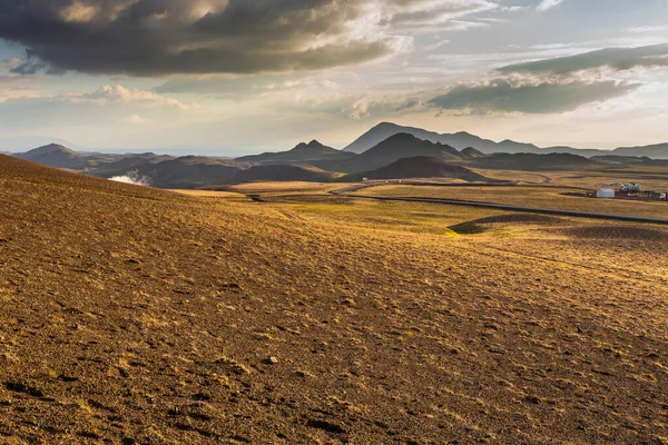 Вид Исландскую Дикую Природу Северной Части Страны Регионе Крафла Горы — стоковое фото