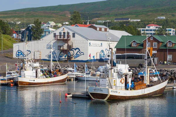 Husavik Islanda Agosto 2015 Taglierine Ormeggiate Porto Attualmente Utilizzate Viaggi — Foto Stock