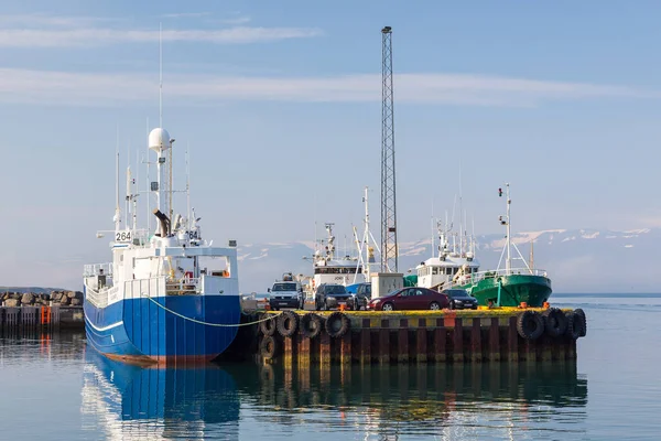 Husavik Icelandand 2015 Cutters Mepped Port 관찰에 사용되는 — 스톡 사진