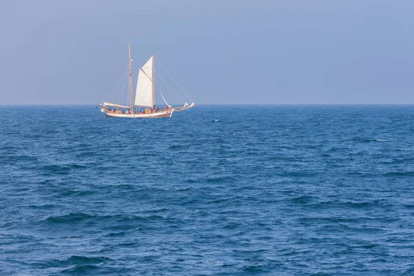 Husavik Islândia Agosto 2015 Barcos Com Turistas Mar Groenlândia Durante — Fotografia de Stock