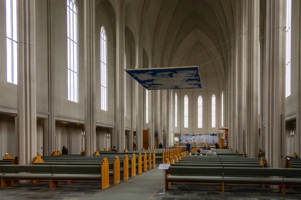 Reykjavík Island Srpna 2015 Interiér Detaily Hallgrimskirkja Luterán Farní Kostel — Stock fotografie