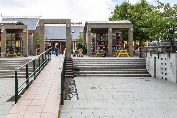 Reykjavik Islândia Agosto 2015 Arquitetura Típica Islandesa Centro Cidade Casas — Fotografia de Stock