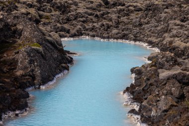 Mavi Göl 'ün dışında, İzlanda' nın güneybatısındaki Reykjanes Yarımadası 'nda jeotermal kaplıca..