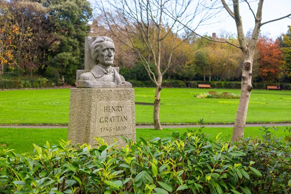 Dublín Irlanda Noviembre 2015 Henry Grattan Memorial Merrion Square Parque —  Fotos de Stock