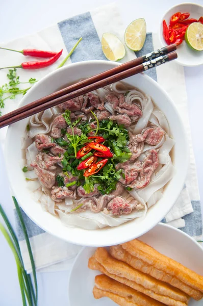 Pho Vietnam Sopa Tradicional Vietnamita Fideos Res — Foto de Stock