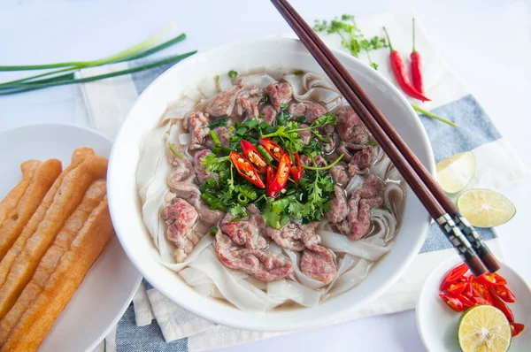 Pho Vietnam Tradycyjna Wietnamska Zupa Makaronem Wołowym Zdjęcia Stockowe bez tantiem