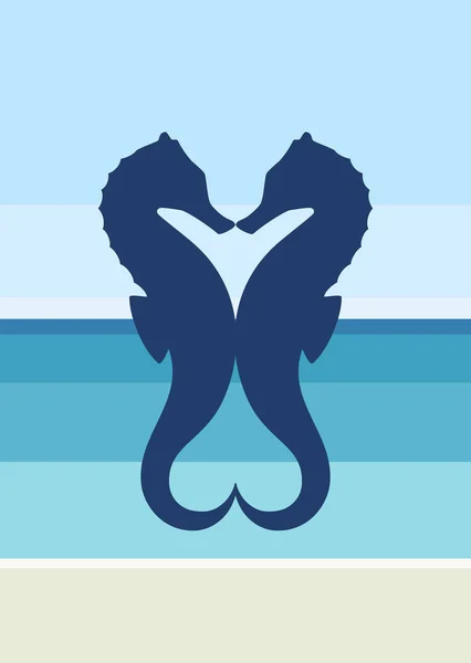 Paar Seepferdchen — Stockvektor