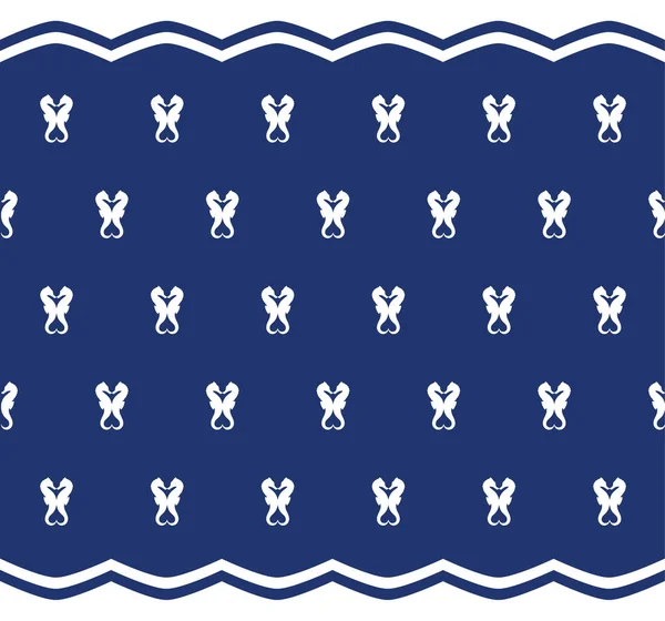 Mavi arka plan üzerinde deniz atları deniz deseni