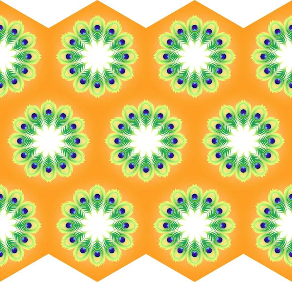 Kumaş veya wallpa için turuncu bir arka plan üzerinde mandalas Deseni