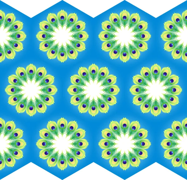 Kumaş veya duvar kağıdı için mavi arka plan üzerinde mandalas Deseni