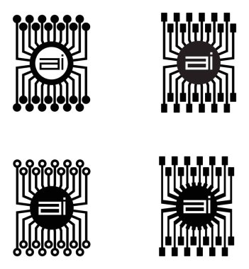 Logo ve simge yapay zeka veya elektronik com için ayarlanmış