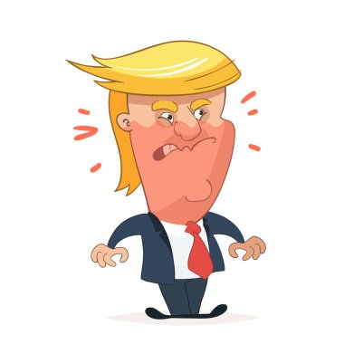  Karakter portre Donald Trump ile öfke kızardı.