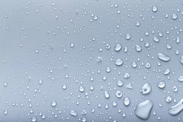 Wassertropfen Auf Einem Farbigen Hintergrund Grau — Stockfoto