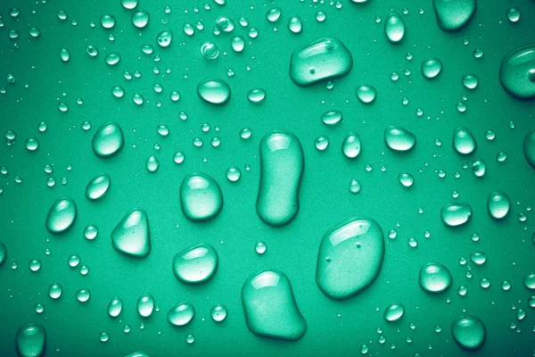 Drops Water Color Background Green Toned — Stock Photo, Image