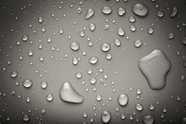 Gotas Água Fundo Cores Cinza Tonificado — Fotografia de Stock