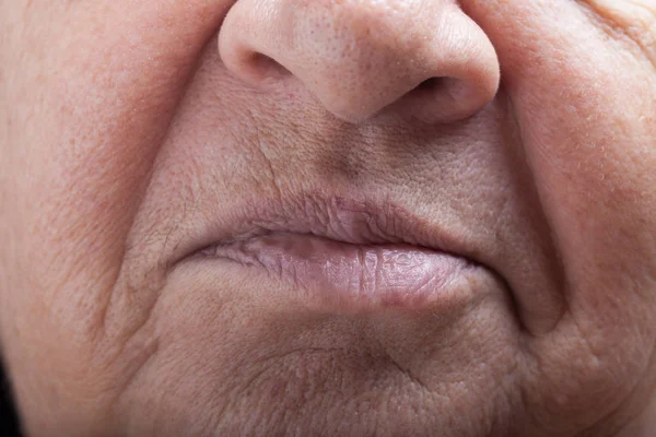 Part Close Studio Portrait Elderly Woman — Stock Photo, Image