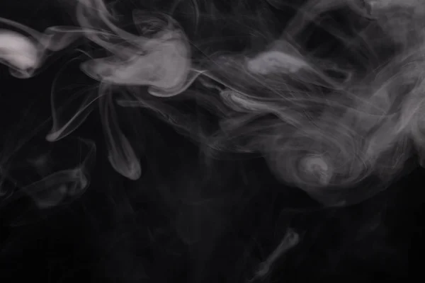 Rauchwolken Auf Schwarzem Hintergrund Selektiver Fokus — Stockfoto