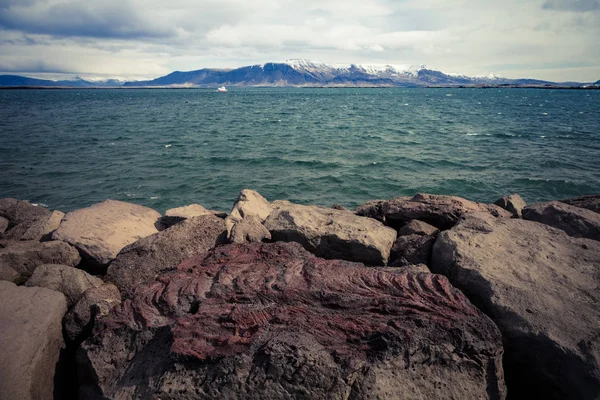 Stürmische See Des Fjords Osten Von Island Gemildert — Stockfoto