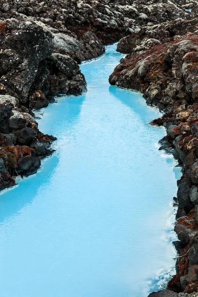 İzlanda'nın Blue Lagoon görünümüne. Tonda.