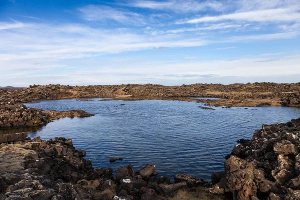 Kamenitá Skalnatá Pouštní Krajinu Islandu — Stock fotografie