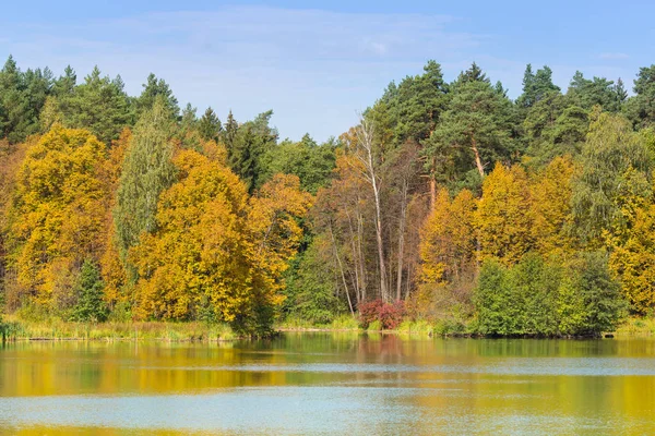 Podzimní Krajina Odráží Jezeře — Stock fotografie