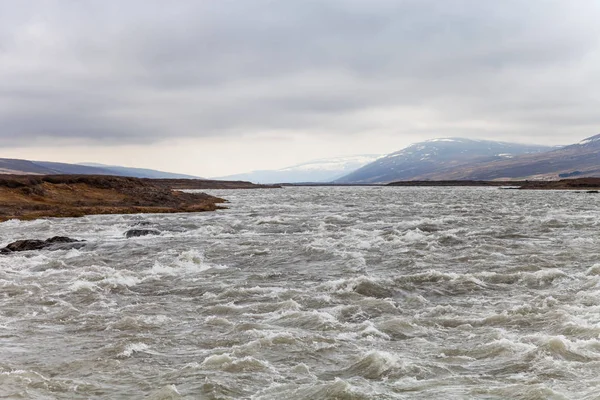 Woda Burzliwy Górskiej Rzeki Wodospadu Piękna Część Stony Skalisty Krajobraz — Zdjęcie stockowe