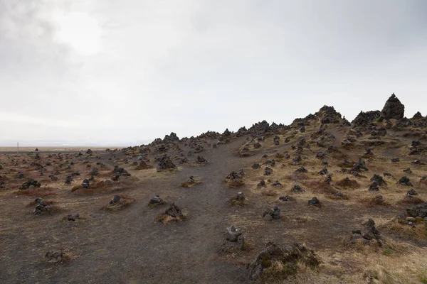 Stony Rocky Ökenlandskap Island — Stockfoto