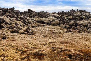 İzlanda'nın taşlık kayalık çöl manzara.