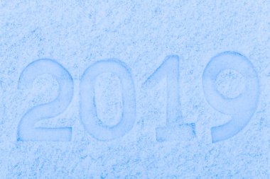 Kar üzerinde rakamlar 2019. Yeni yıl ve Noel Tema. Tonda.