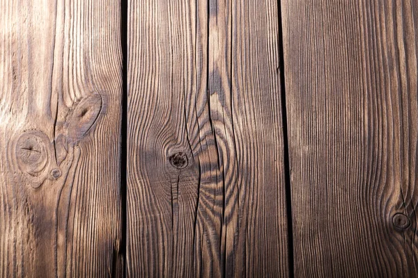 Una Vieja Tabla Con Nudos Papas Fritas Madera Antecedentes Enfoque — Foto de Stock