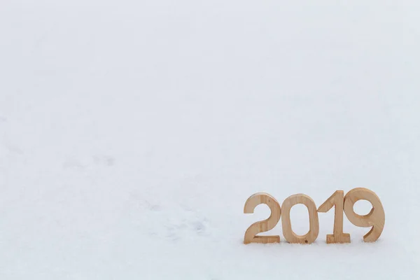 Фигуры 2019 Года Снегу Новый Год Рождественская Тематика — стоковое фото