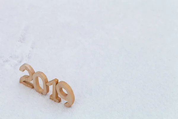 Figures 2019 Snow New Year Christmas Theme — Stock Photo, Image
