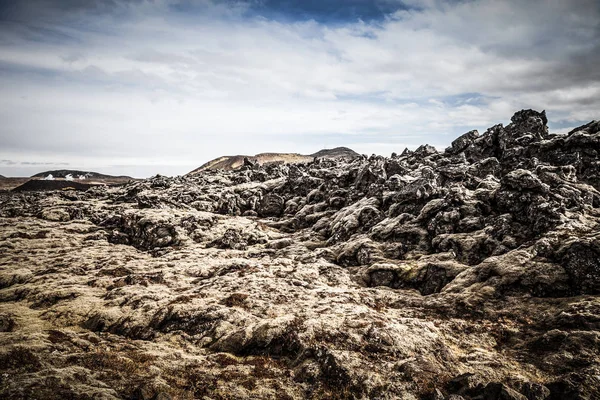 Pemandangan Gurun Berbatu Islandia Toned — Stok Foto