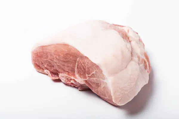 Pedaço Carne Porco Crua Fresca Fundo Leve — Fotografia de Stock